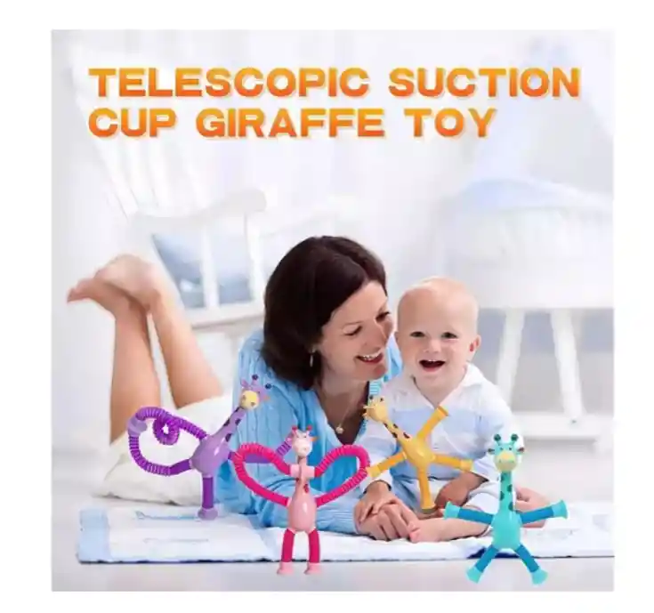 4 Piezas De Ventosa Telescópica, Juguete De Jirafa Con Luz