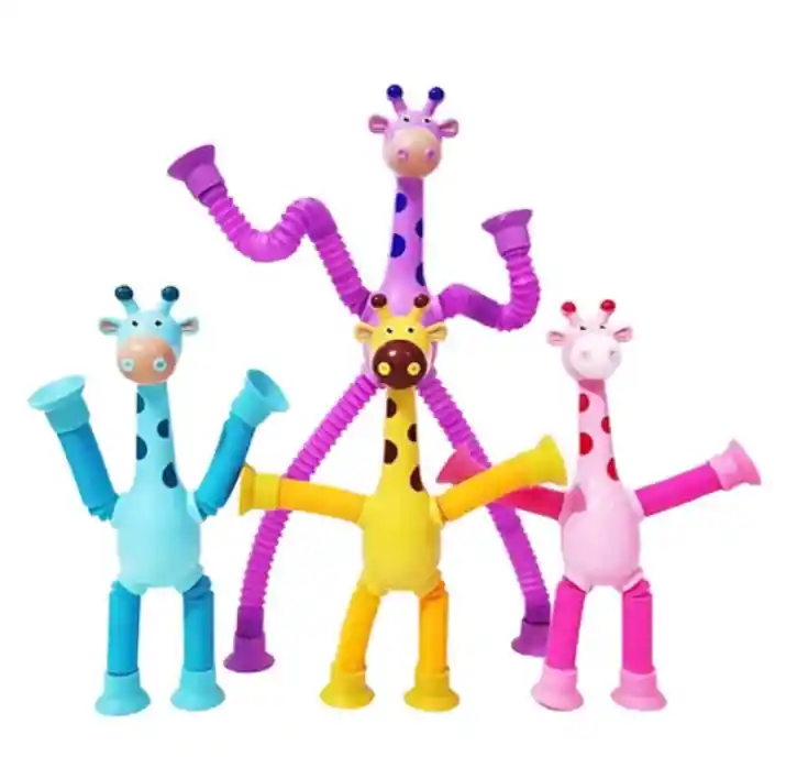 4 Piezas De Ventosa Telescópica, Juguete De Jirafa Con Luz