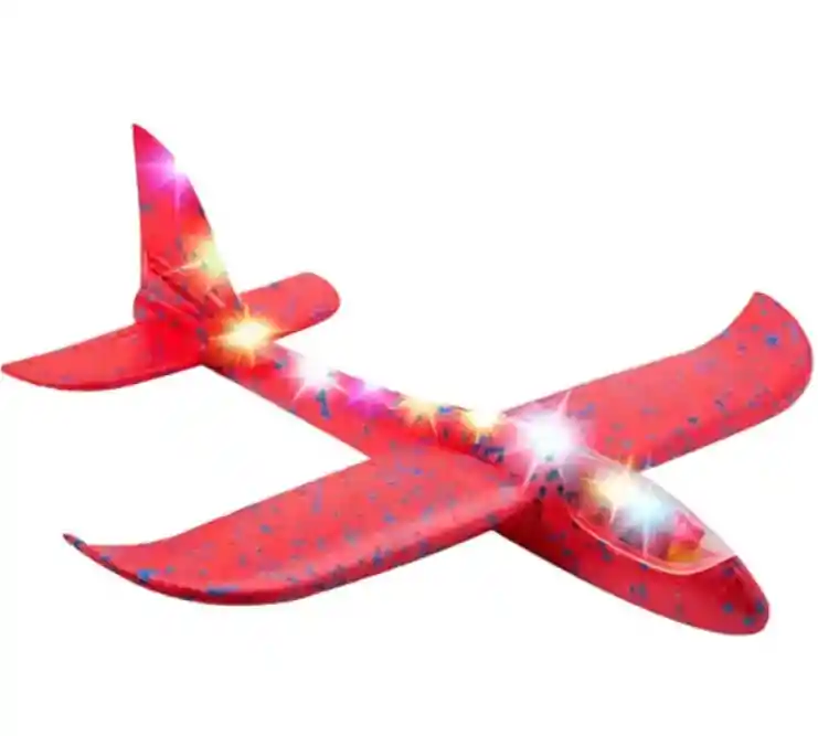 Juguete Avion Planeador Plumavit Anime Con Luces Led