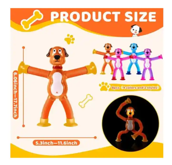 Juguete De Perrito Con Luz, De Ventosa Telescópica 1 Pieza