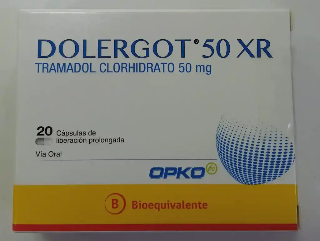 Dolergot (b) Tramadol 50mg Xr 20 Cápsulas Prolongadas