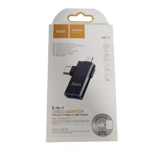 Adaptador Otg Ua17 Hoco 2 En 1 Iphone-usb-c Male To Usb Female