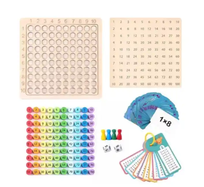 Tablero Didactico Tabla De Multiplicar Juego Montessori