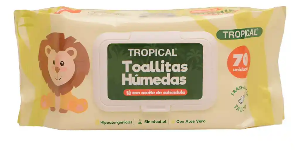Toallas Humedas Tropical Con Tapa 70 Unidades