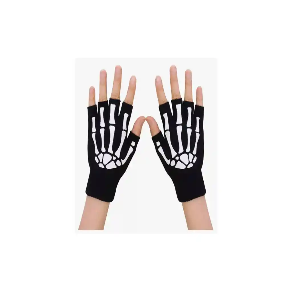 Guantes Manga Calavera Hombre Mujer Sin Dedos Bicicleta Moto