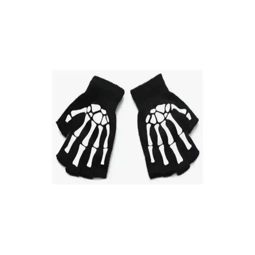 Guantes Manga Calavera Hombre Mujer Sin Dedos Bicicleta Moto
