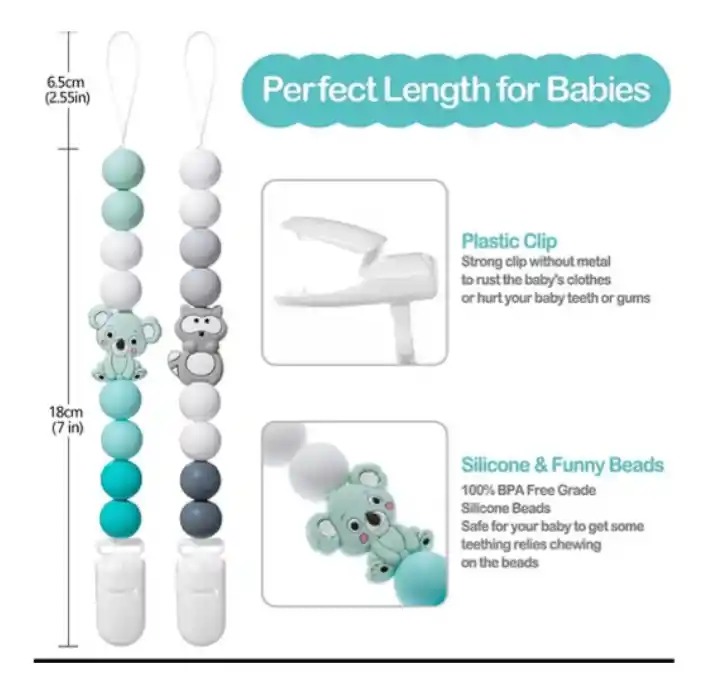Portachupetes Personalizados Silicona Libre De Bpa