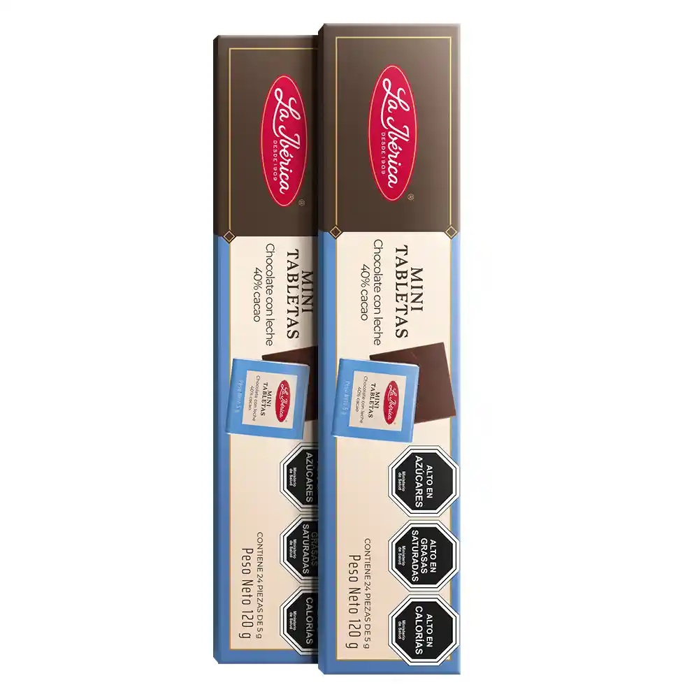 Mini Tabletas De Chocolate Con Leche 40% Cacao