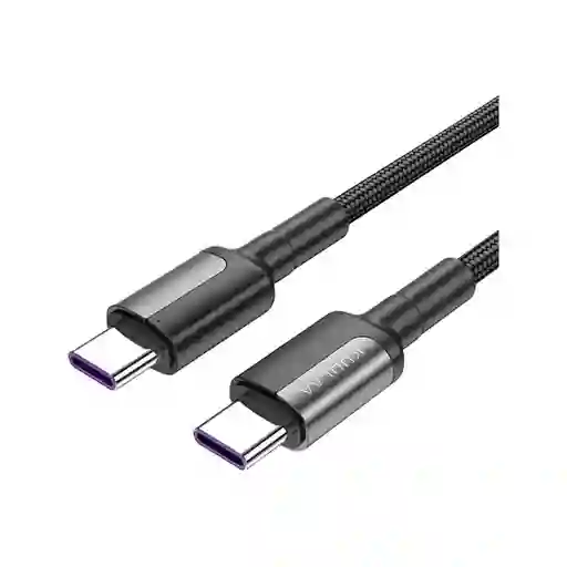Cable Kuulaa Tipo C A Usb-c Carga Rápida 65w Largo 2 Metros Negro