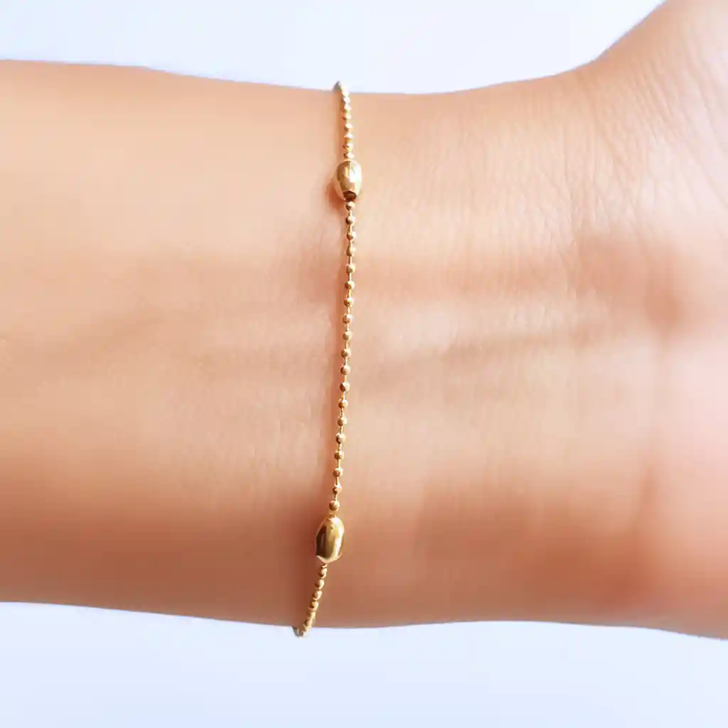 Pulsera 5 Melón Enchapado Oro 18 K