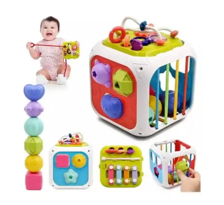 Juego De Enseñanza Para Bebés Con Cubo De Actividades 7 En 1