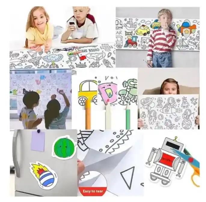 Rollo De Dibujos Para Colorear De 3 Metros Papel Para Niños