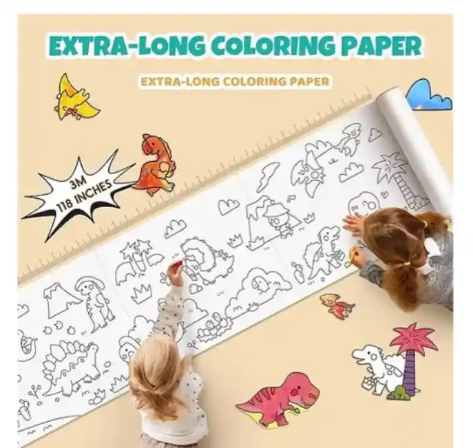 Rollo De Dibujos Para Colorear De 3 Metros Papel Para Niños
