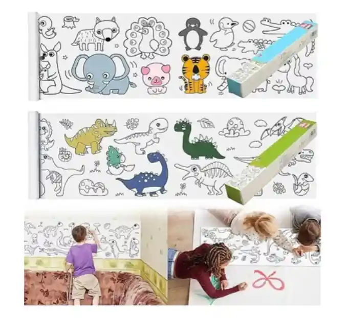 Rollo De Dibujos Para Colorear De 3 Metros Papel Para Niños