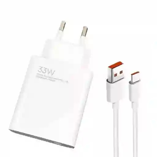 Pack Xiaomi Cable Usb C + Cargador 33w Blanco