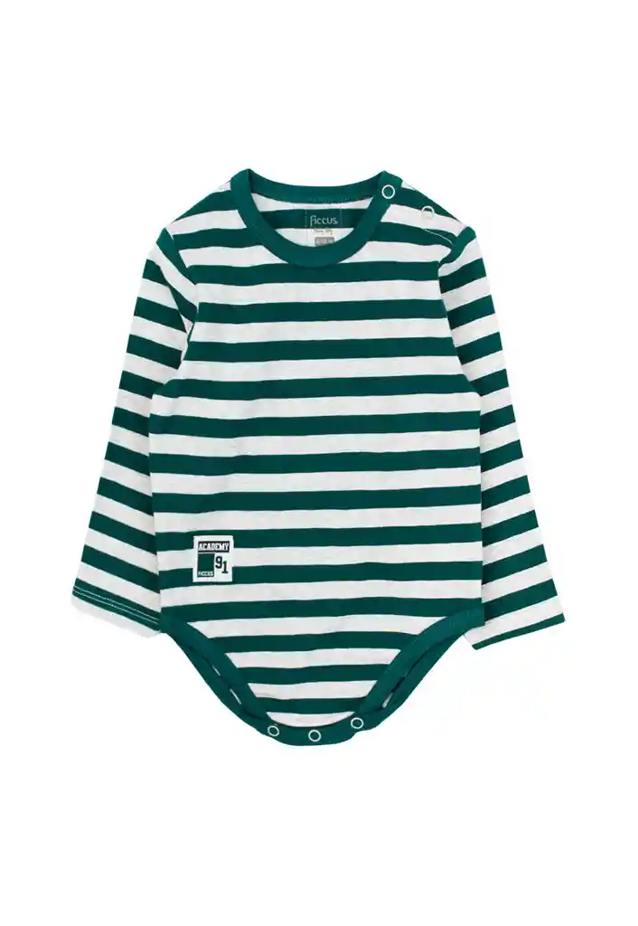 Body Bebé Niño Listado Academy 136 Verde 12 A 18 Meses