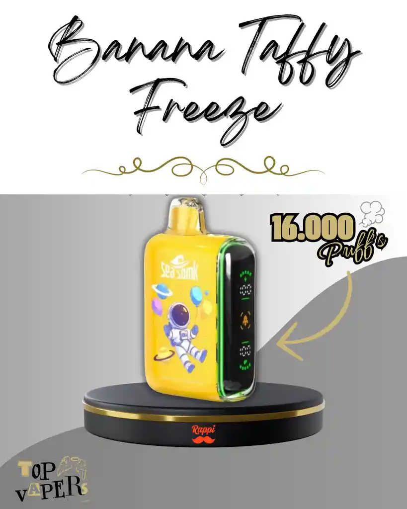 Vaper Banana Taffy Freeze 16.000 Puffs - Vaporizador Desechable Vaper