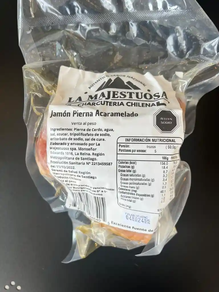 Jamón De Pierna Cocido Acaramelado – M,edia Pieza 750 Grs, La Majestuosa