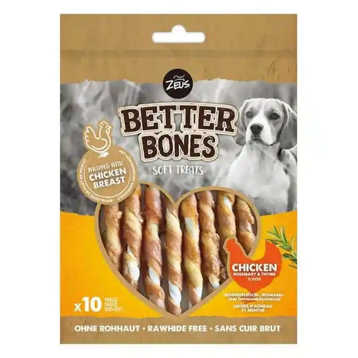 Snack Perro Zeus Better Bones Palitos Pollo 10un