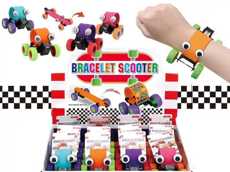 Sorpresas-12 Pulseras De Golpe Skate Ojitos Locos