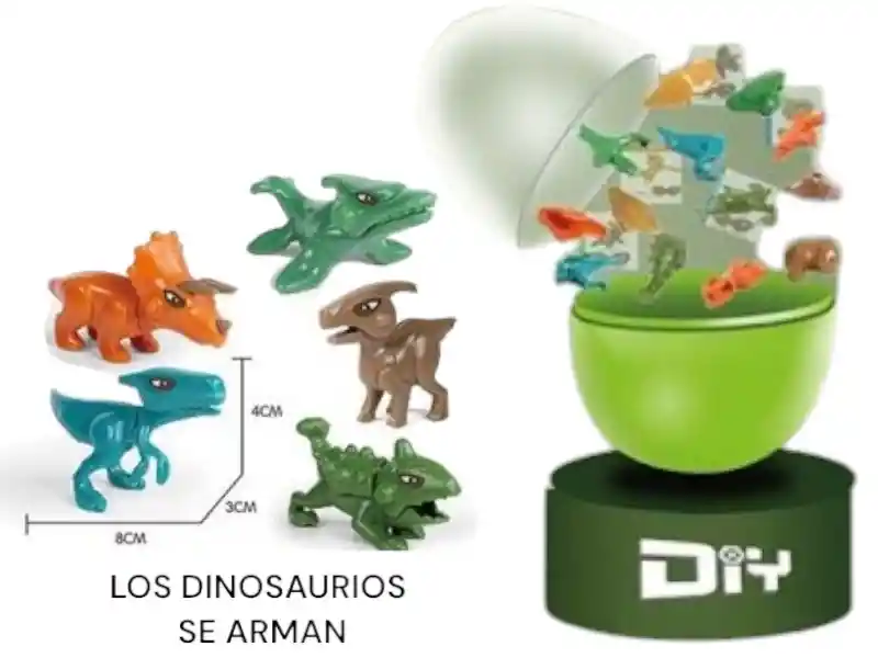 Sorpresas-12 Huevos Sorpresa C/5 Mini Dinos Para Armar