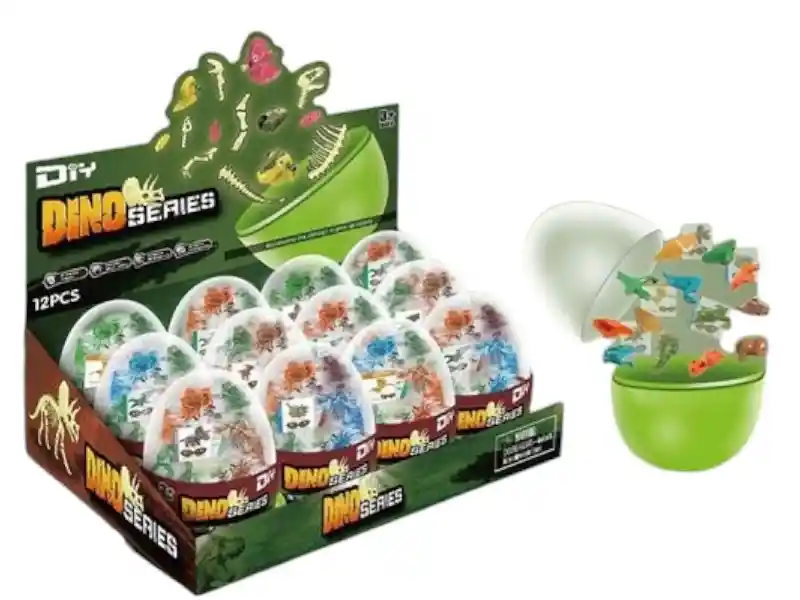 Sorpresas-12 Huevos Sorpresa C/5 Mini Dinos Para Armar