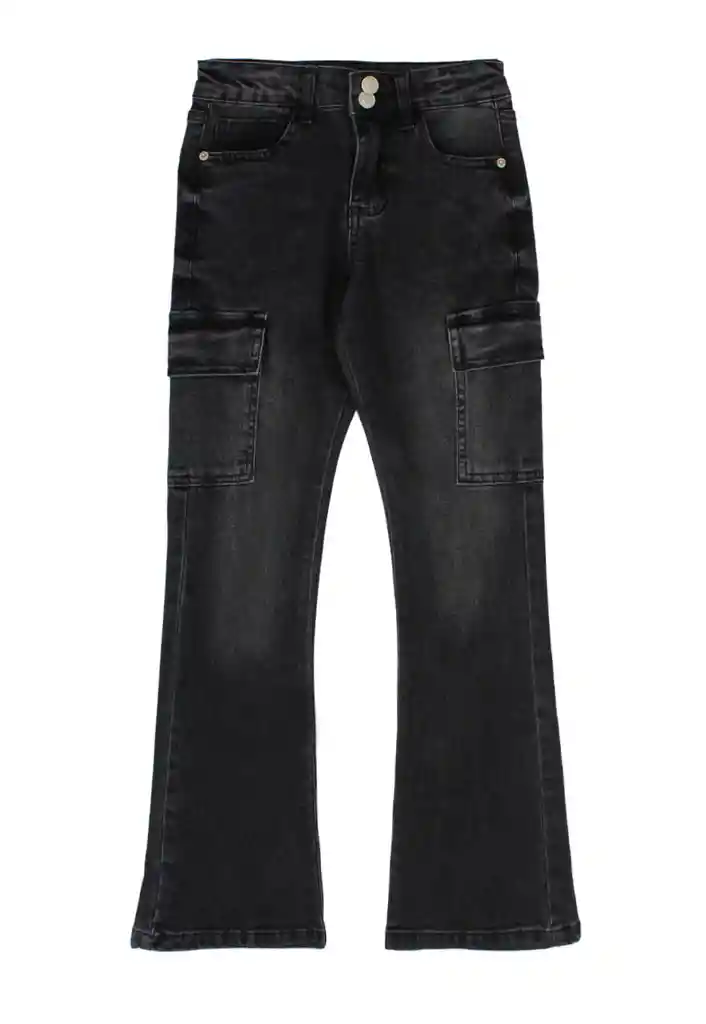 Jeans Junior Niña Flare Move 378 Negro 8 Años