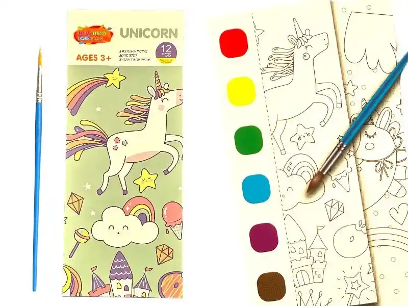 Sorpresas-12mini Libro De Acuarela Con 1 Pincel, 12 Hjs