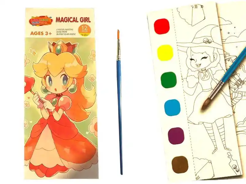 Sorpresas-12mini Libro De Acuarela Con 1 Pincel, 12 Hjs