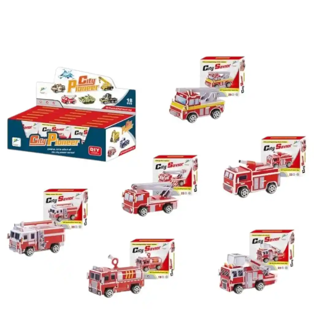 Sorpresas-18 Puzzle 3d Armar Camion De Bombero