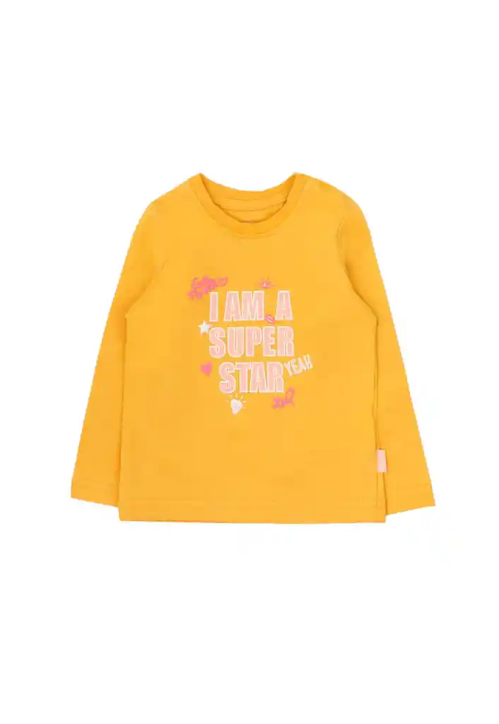 Polera Bebé Niña Puffing Day To Day 712 Mostaza 6 A 12 Meses