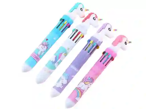 Sorpresas-12 Lapices Unicornio Pasta 10 Colores