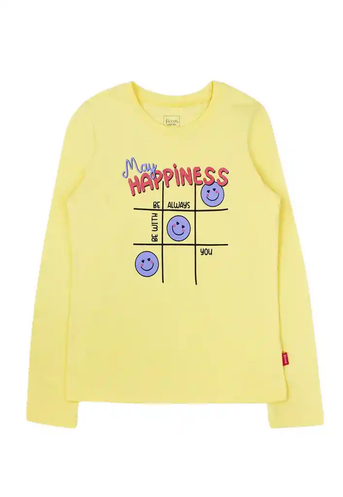 Polera Junior Niña Glitter Day To Day 762 Amarillo 10 Años