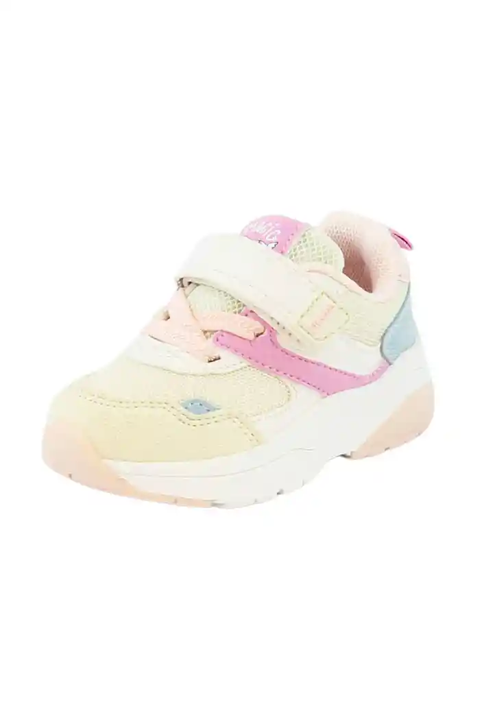 Zapatilla Sport Velcro Elástico Principiante Niña 826 Crudo 19