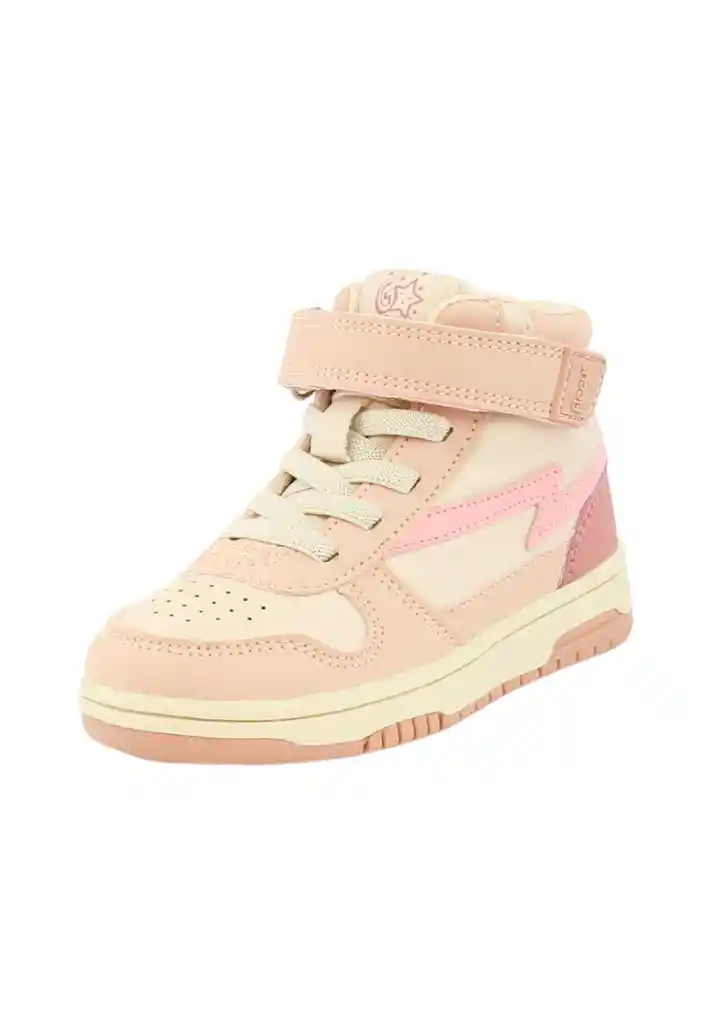 Zapatilla Urbana Caña Velcro Elástico Kids Niña 842 Rosado 22