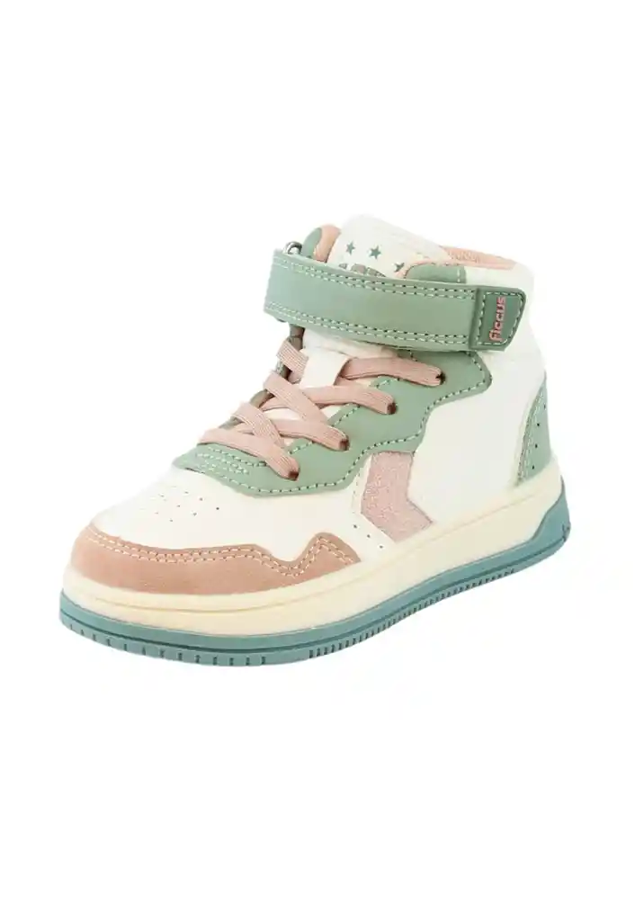 Zapatilla Urbana Caña Velcro Elástico Kids Niña 841 Menta 22