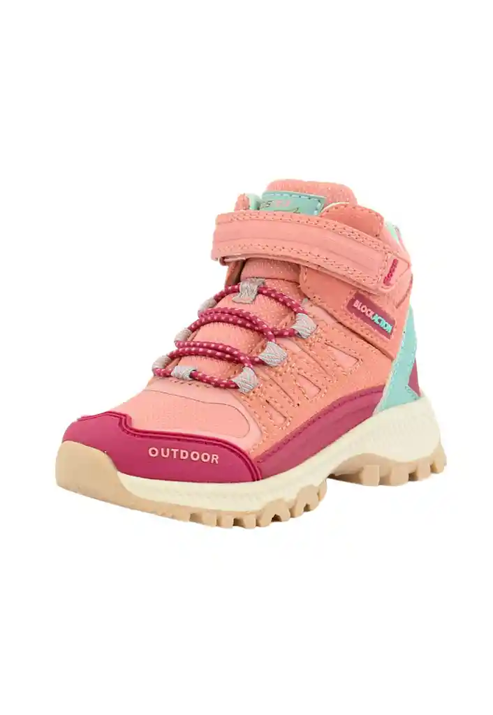 Zapatilla Ficcustex Block Action Caña Velcro Elástico Kids Niña 852 Rosa Viejo 24