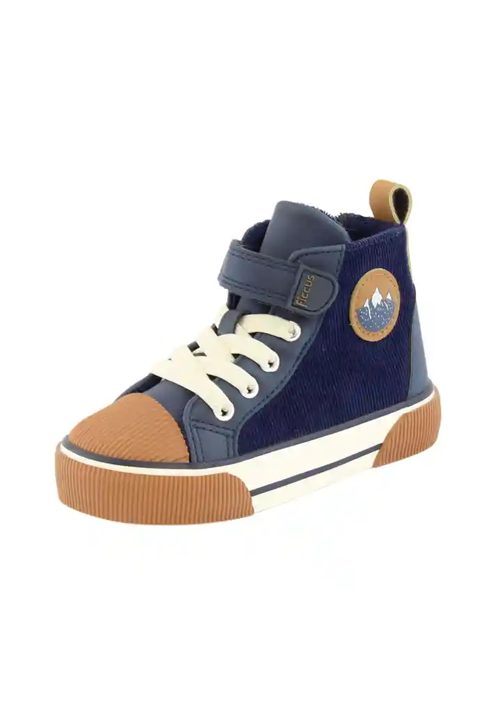 Zapatilla Urbana Caña Velcro Elástico Kids Niño 863 Azul 22