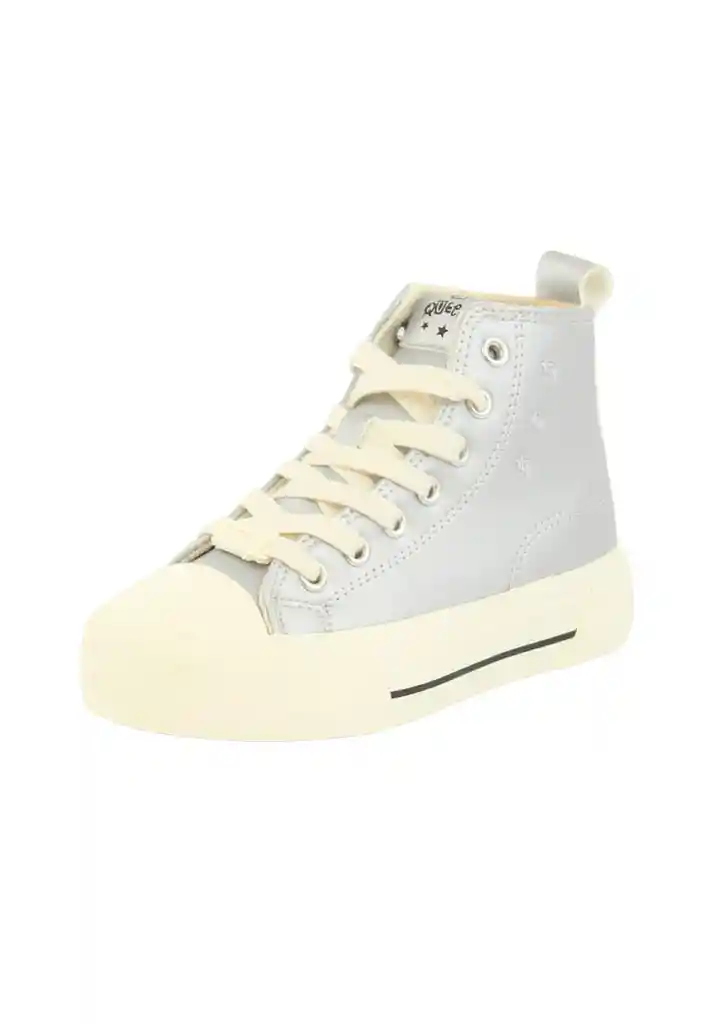 Zapatilla Urbana Caña Velcro Elástico Junior Niña 888 Plateado 33