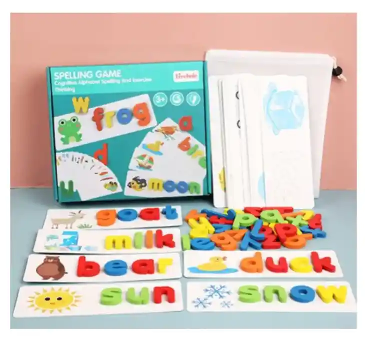 Juego De Palabras De Deletreo Juego Montessori Puzzle
