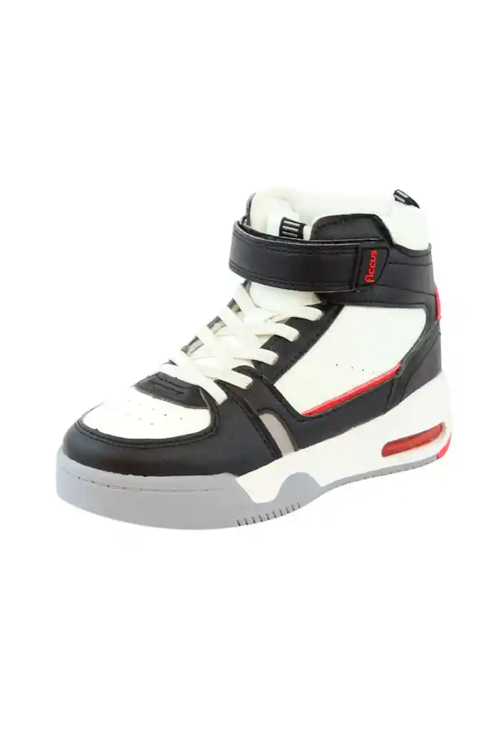 Zapatilla Urbana Caña Velcro Elástico Junior Niño 907 Negro 32