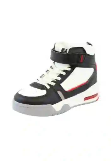 Zapatilla Urbana Caña Velcro Elástico Junior Niño 907 Negro 31