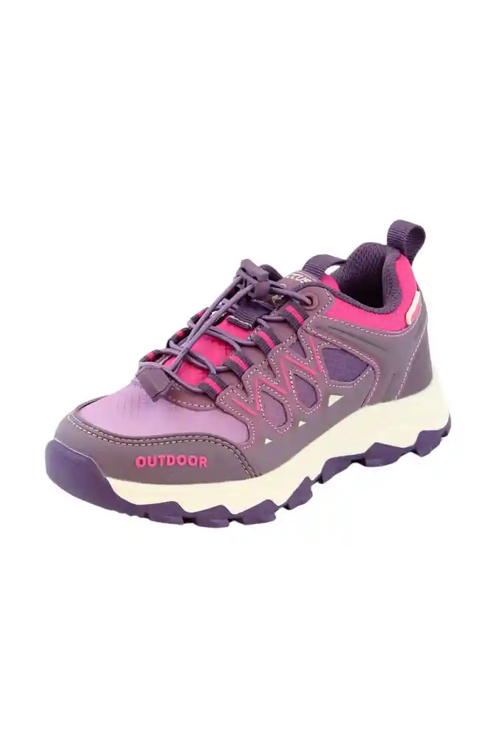 Zapatilla Ficcustex Velcro Baja Elástico Junior Niña 902 Morado 34