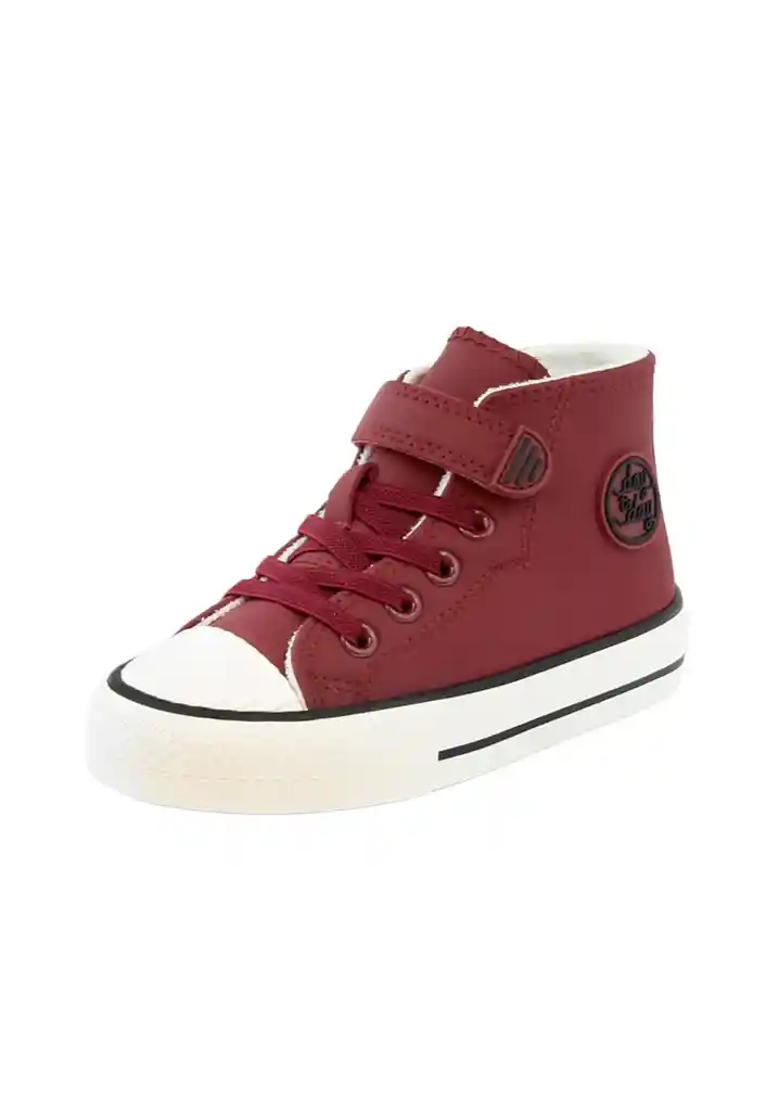 Zapatilla Day To Day Caña Velcro Elástico Niño 943 Burdeo 29