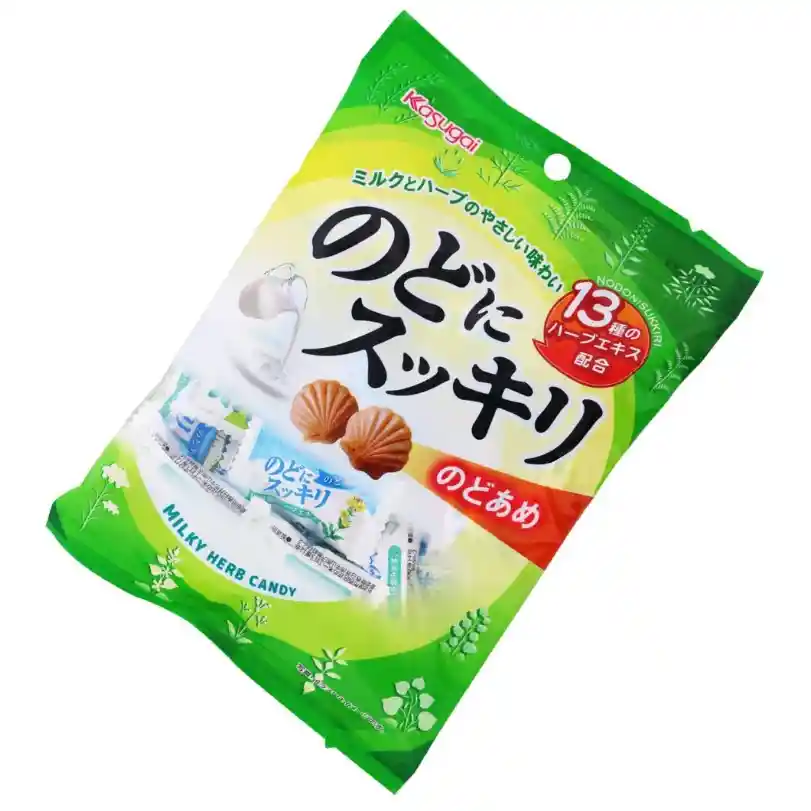 Caramelos Leche Hierba Alivia Garganta Kasugai Seika 125 Gr