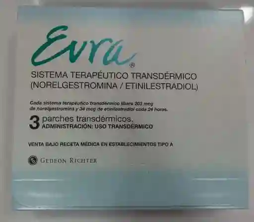 Evra Norelgestromin / Etinilestradiol 3 Parches Transdérmicos