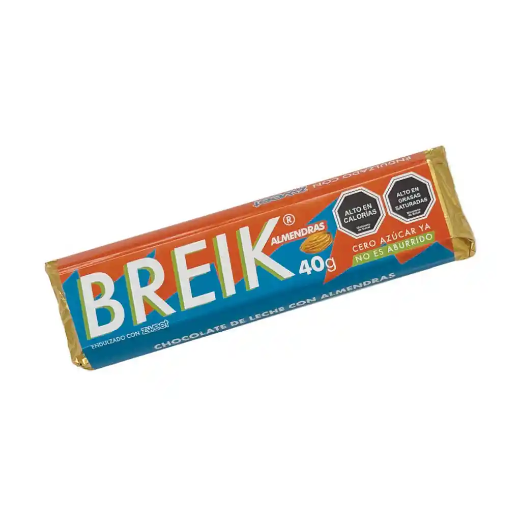 Barra De Chocolate De Leche Breik Con Almendras