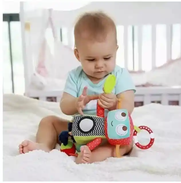 Sonajero Sensorial Peluche Robot Para Bebe