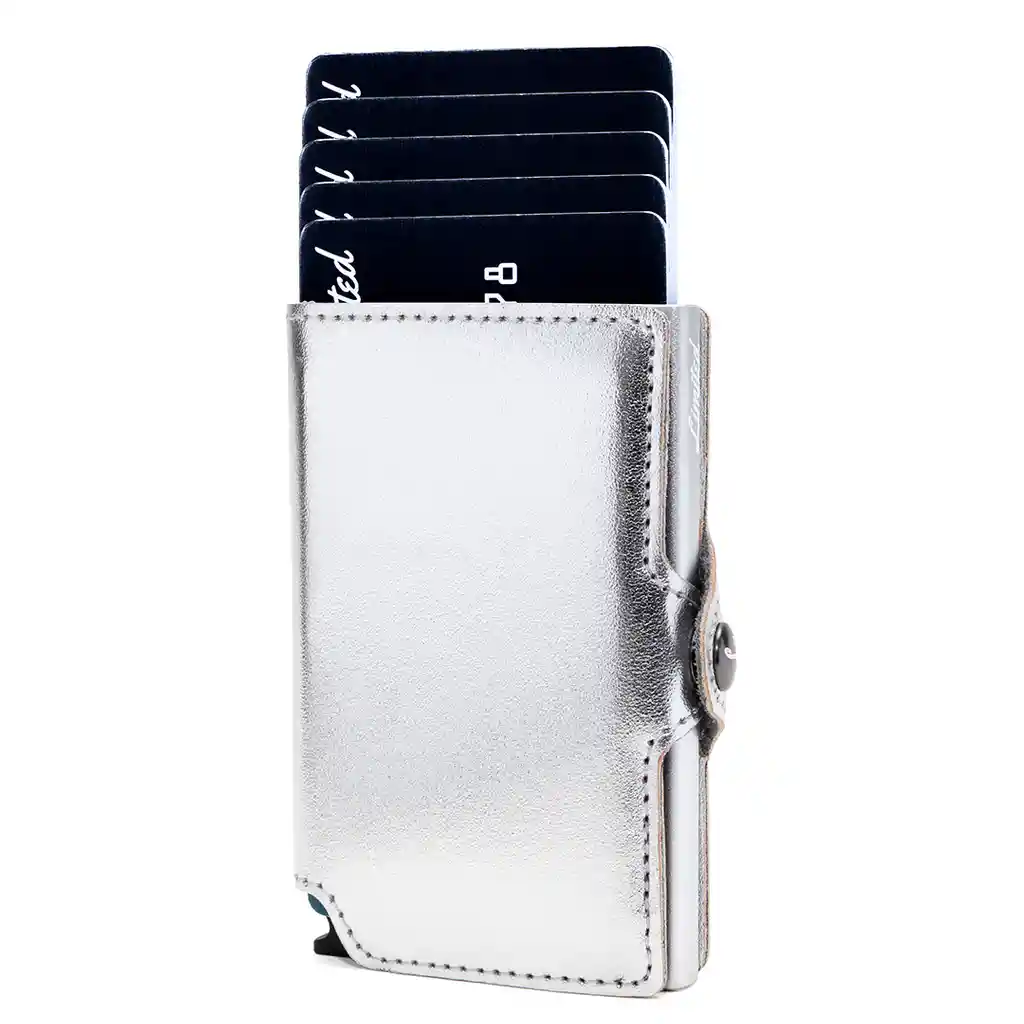 Billetera - Glitter - Siver/white, Con Monedero