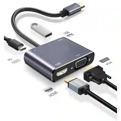 Hub Adaptador Usb C A Vga Hdmi Tipo C Usb
